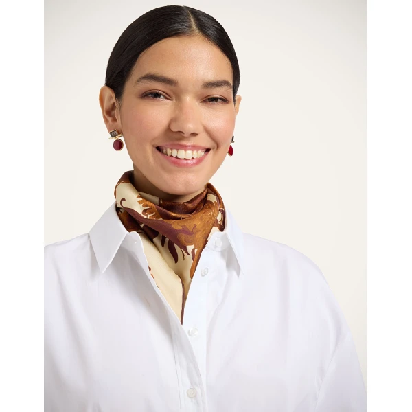 La DoubleJ Diamond Scarf in Coven Buttercream at Luxury Shoes 