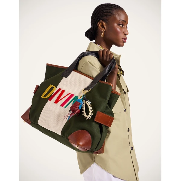 La DoubleJ Divine Tote Bag in Dark Green at Luxury Shoes 