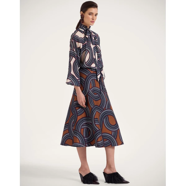 La DoubleJ Drawstring Skirt in Montecarlo Blue, view 2