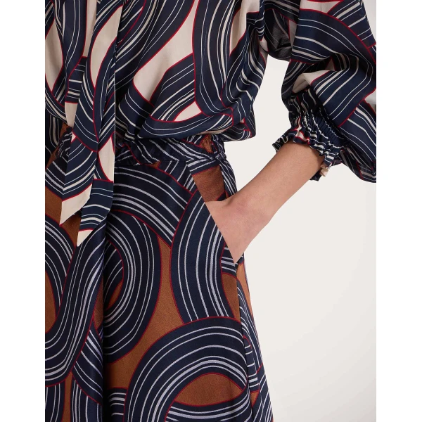 La DoubleJ Drawstring Skirt in Montecarlo Blue, view 4