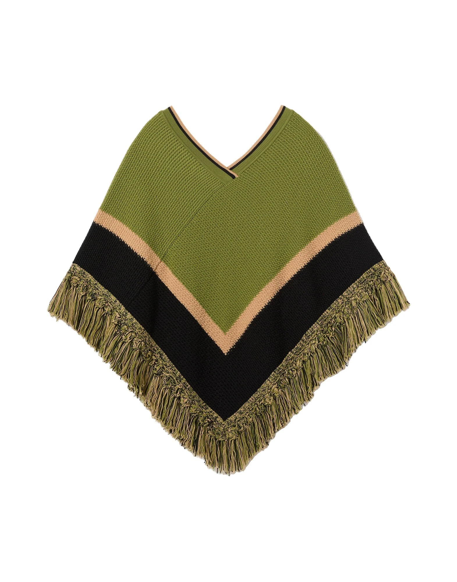 La DoubleJ Dreamcatcher Poncho in Color Block Green & Brown at Luxury Shoes La DoubleJ Dreamcatcher Poncho in Color Block Green & Brown at Luxury Shoes