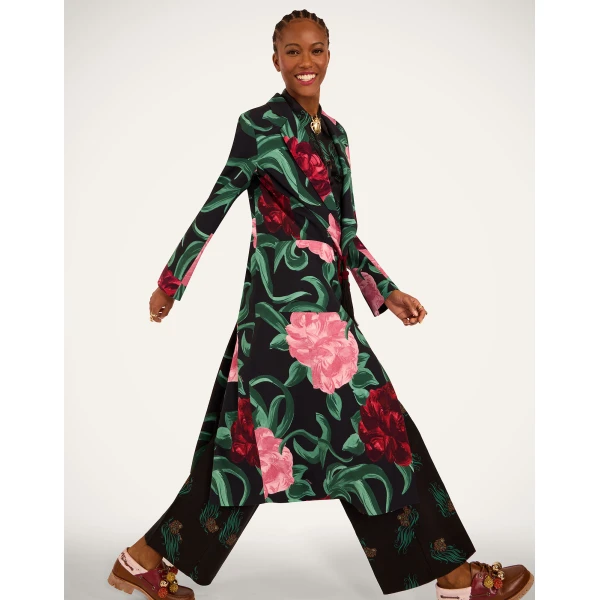 La DoubleJ Duster Coat in Peony Black, view 6