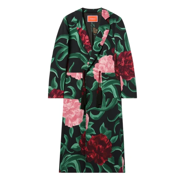 Duster Coat in Peony Black