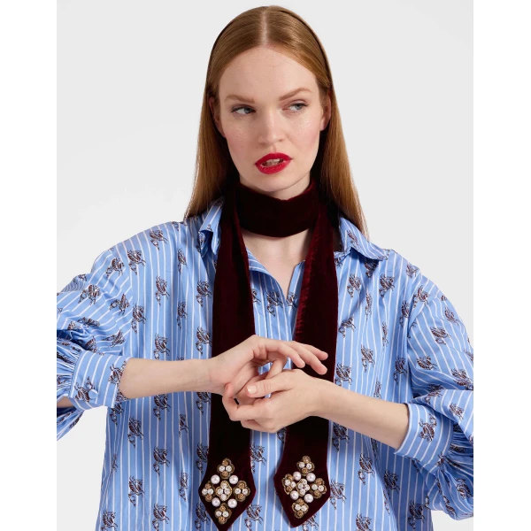 La DoubleJ Ella 2-Ways Stole in Red at Luxury Shoes 
