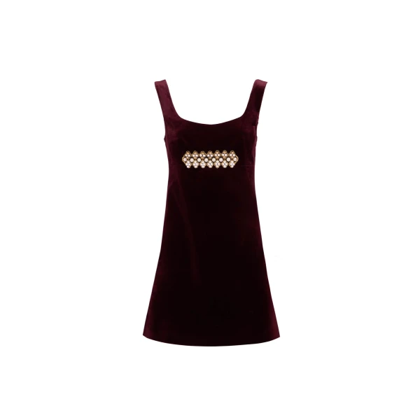 Ella Mini Dress in Burgundy