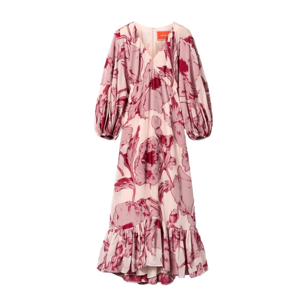 La DoubleJ Eve-Ning V Dress in Sylph Fil Coupé Pink