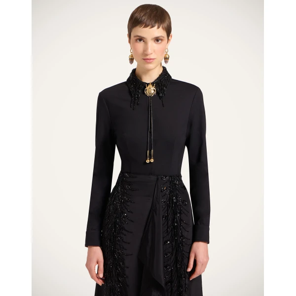 La DoubleJ Fitted Shirt in Black, view 2