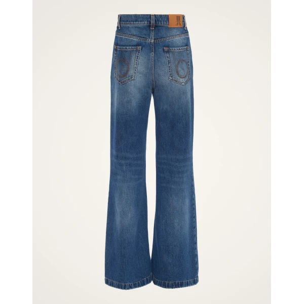 La DoubleJ Flare Jeans in Blue Top, view 5