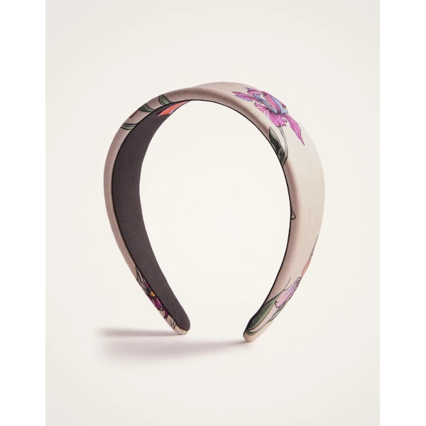 La DoubleJ Flat Headband in Mini Iris Ivory at Luxury Shoes 