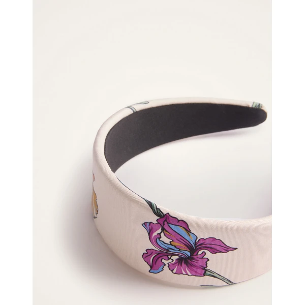 La DoubleJ Flat Headband in Mini Iris Ivory at Luxury Shoes 