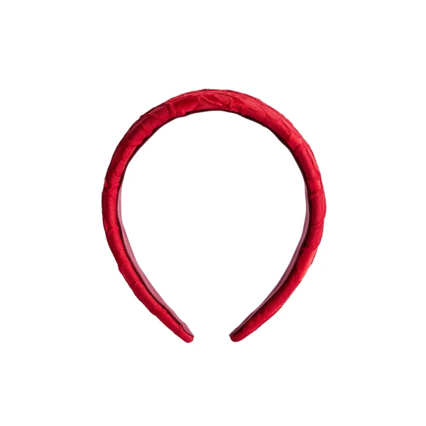 Flat Headband in Peony Red