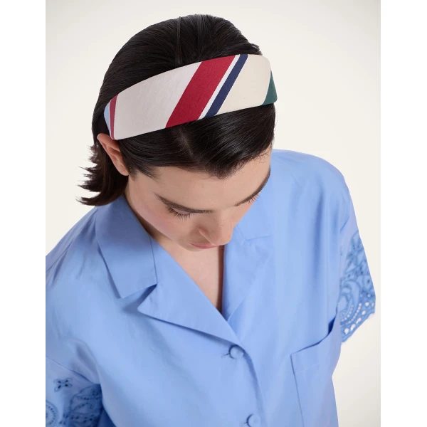 La DoubleJ Flat Headband in Stripes Multicolor at Luxury Shoes 