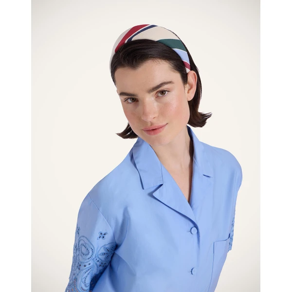 La DoubleJ Flat Headband in Stripes Multicolor at Luxury Shoes 