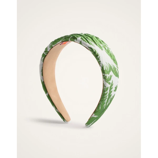 La DoubleJ Flat Headband in Tropicana White at Luxury Shoes 