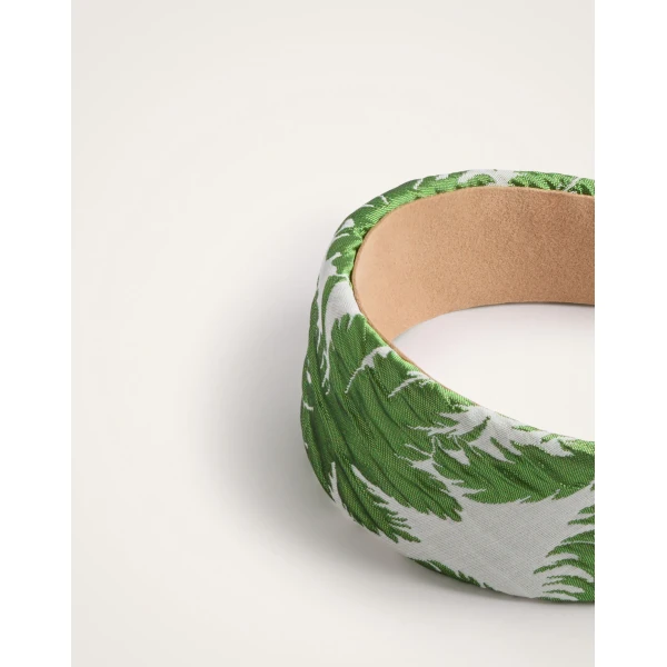 La DoubleJ Flat Headband in Tropicana White at Luxury Shoes 