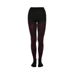 La DoubleJ Flocked Tights in Black & Red at Luxury Shoes 