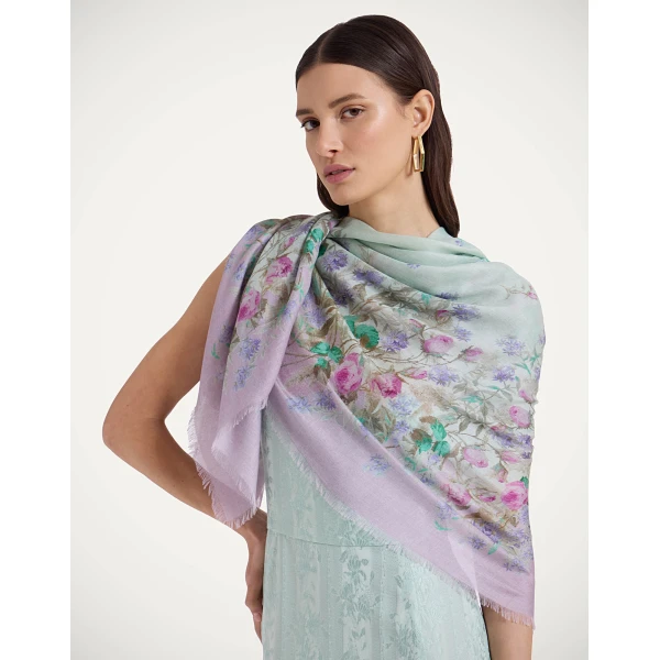 La DoubleJ Foulard 120 in Heath Mint at Luxury Shoes 