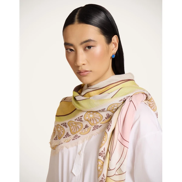 La DoubleJ Foulard 140 in Tulip Pale Pink at Luxury Shoes 