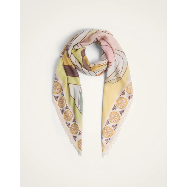 La DoubleJ Foulard 140 in Tulip Pale Pink at Luxury Shoes 