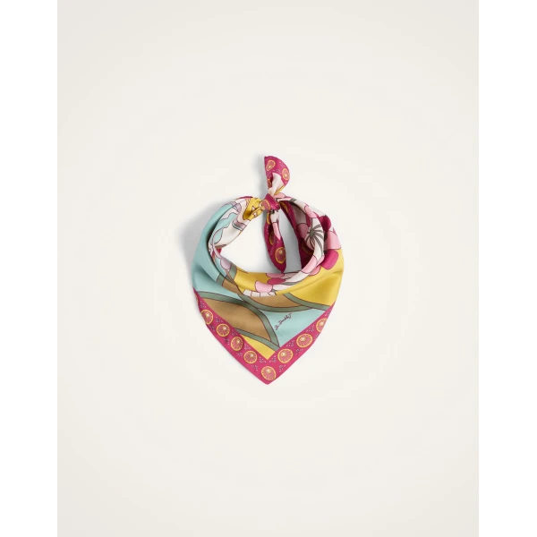 La DoubleJ Foulard 45 in Florette Fuchsia at Luxury Shoes 
