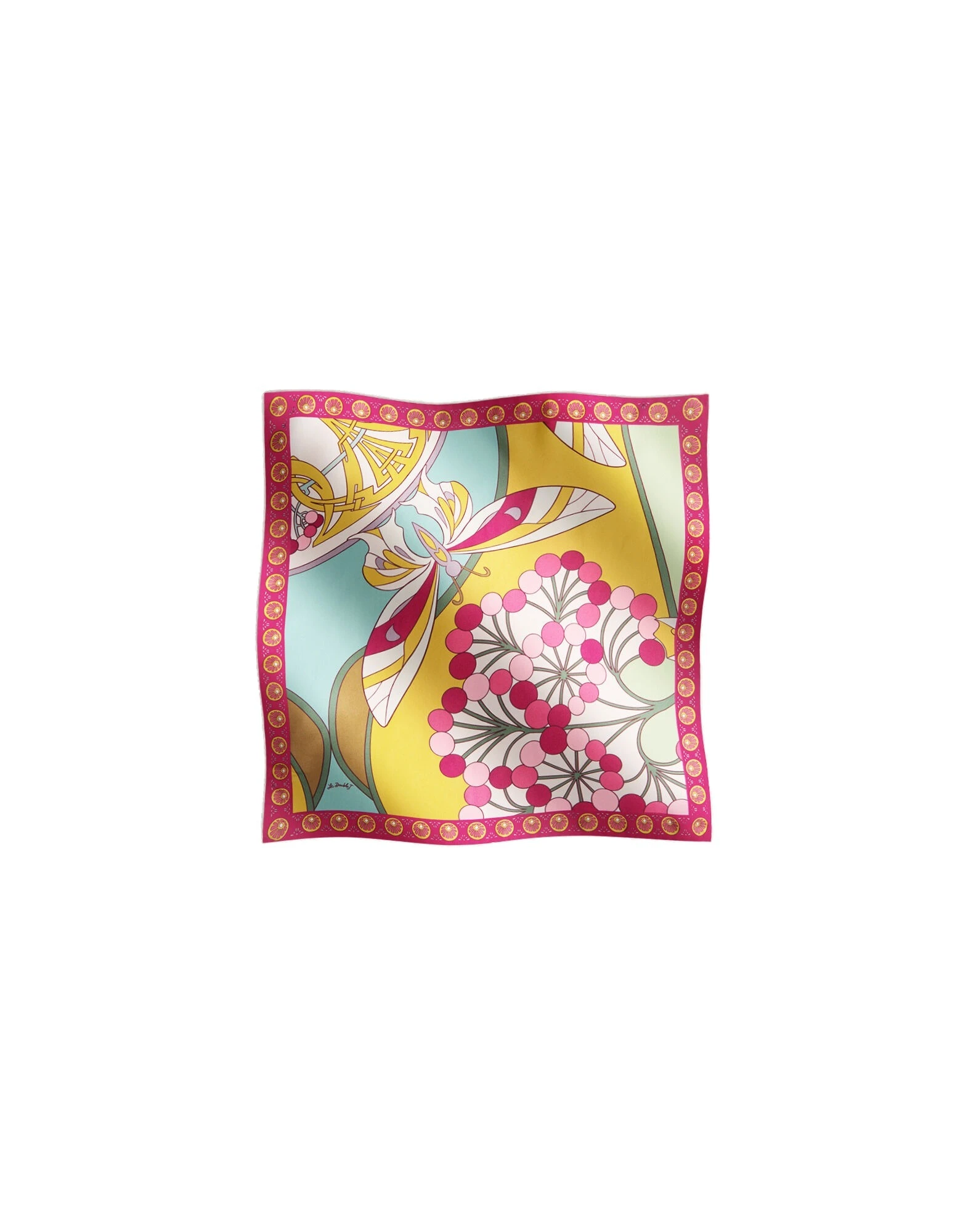La DoubleJ Foulard 45 in Florette Fuchsia at Luxury Shoes La DoubleJ Foulard 45 in Florette Fuchsia at Luxury Shoes
