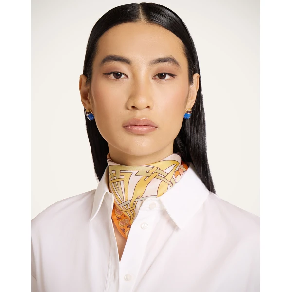 La DoubleJ Foulard 45 in Florette Pale Pink at Luxury Shoes 