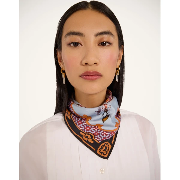 La DoubleJ Foulard 45 in Mariposa Celeste at Luxury Shoes 