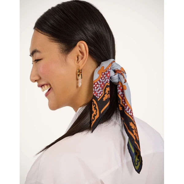 La DoubleJ Foulard 45 in Mariposa Celeste at Luxury Shoes 