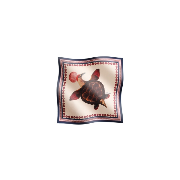 La DoubleJ Foulard 45 in Zooflora Turtlair Ivory at Luxury Shoes 