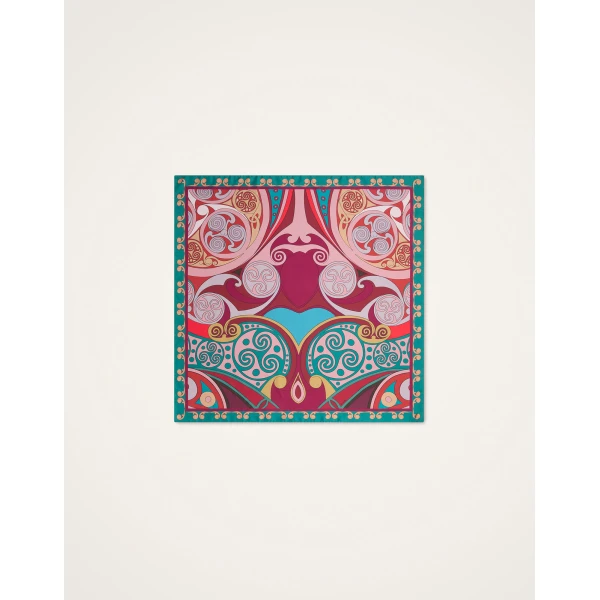 La DoubleJ Foulard 90 in Alchemy Dark Red at Luxury Shoes 