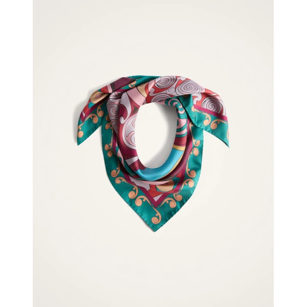 La DoubleJ Foulard 90 in Alchemy Dark Red at Luxury Shoes 