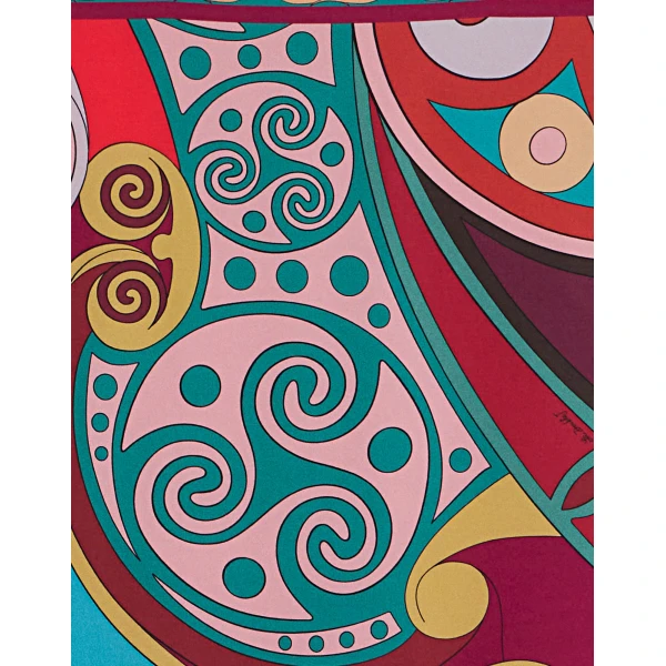 La DoubleJ Foulard 90 in Alchemy Dark Red at Luxury Shoes 
