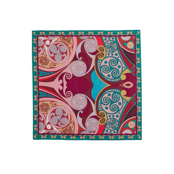 La DoubleJ Foulard 90 in Alchemy Dark Red at Luxury Shoes 