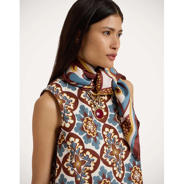 La DoubleJ Foulard 90 in Palazzo Chocolate at Luxury Shoes 
