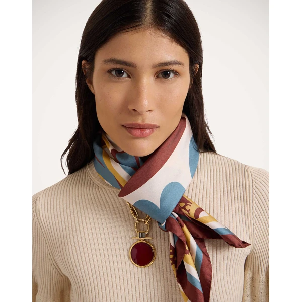 La DoubleJ Foulard 90 in Palazzo Chocolate at Luxury Shoes 