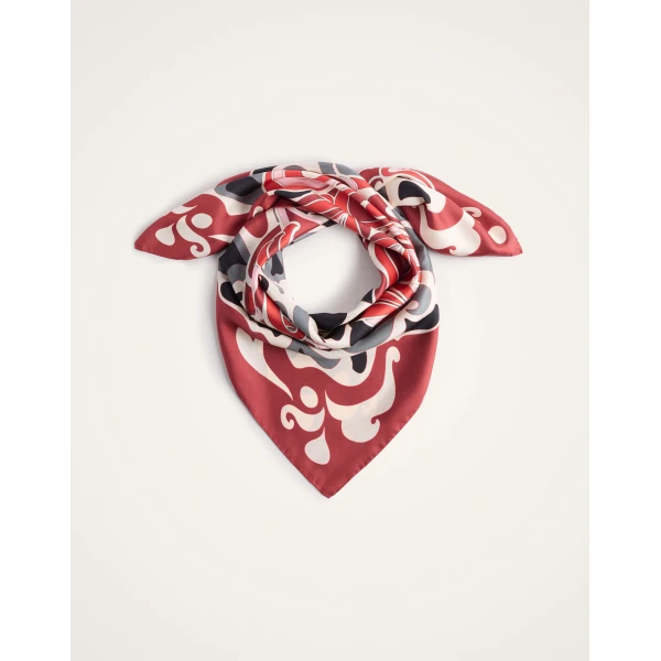 La DoubleJ Foulard 90 in Phoenix Bordeaux at Luxury Shoes 