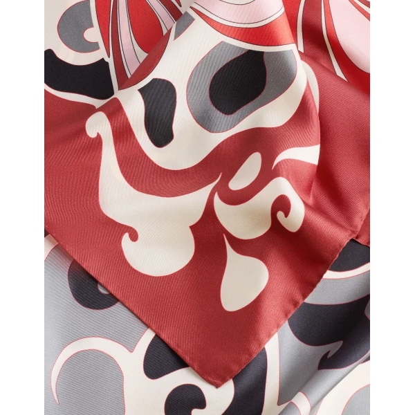 La DoubleJ Foulard 90 in Phoenix Bordeaux at Luxury Shoes 