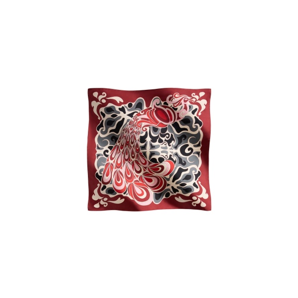 La DoubleJ Foulard 90 in Phoenix Bordeaux at Luxury Shoes 