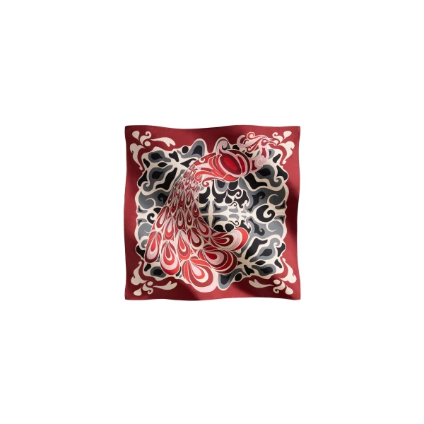 La DoubleJ Foulard 90 in Phoenix Bordeaux at Luxury Shoes 