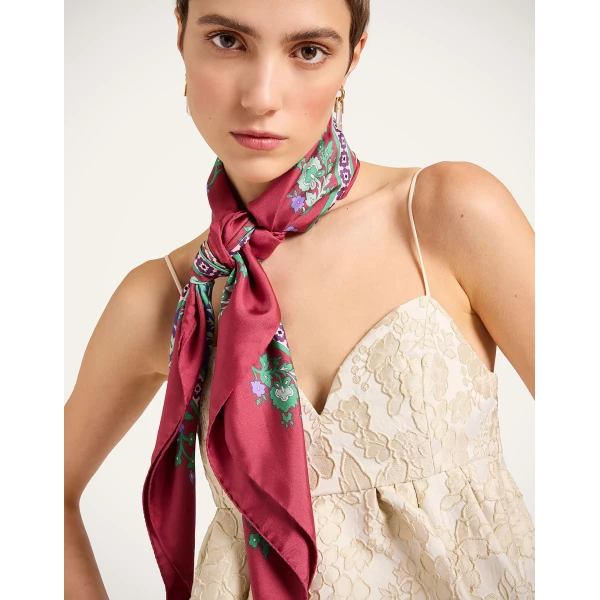 La DoubleJ Foulard 90 in Regalia Red at Luxury Shoes 