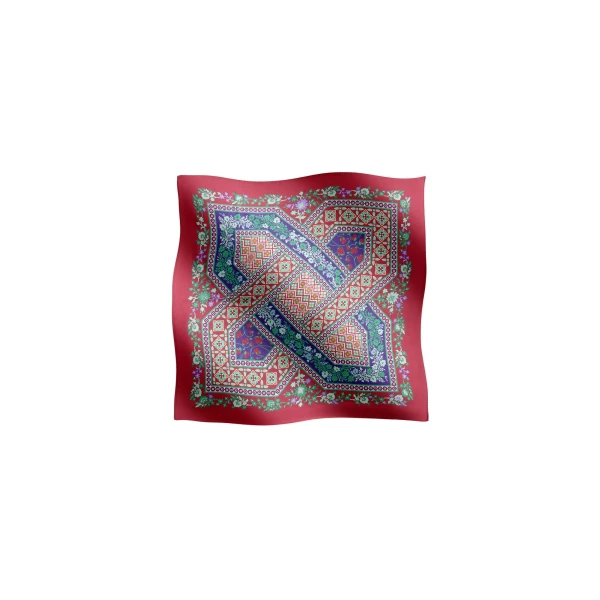 La DoubleJ Foulard 90 in Regalia Red at Luxury Shoes 