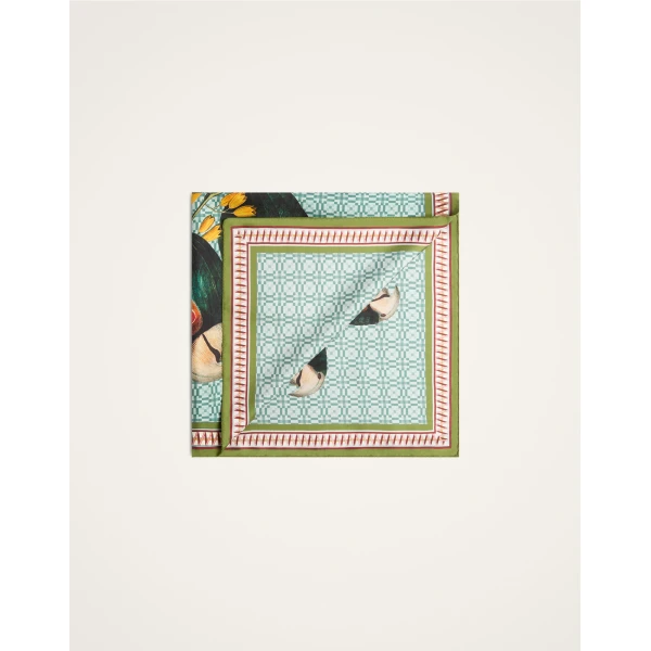 La DoubleJ Foulard 90 in Zooflora Parrotstem Light Blue, view 5
