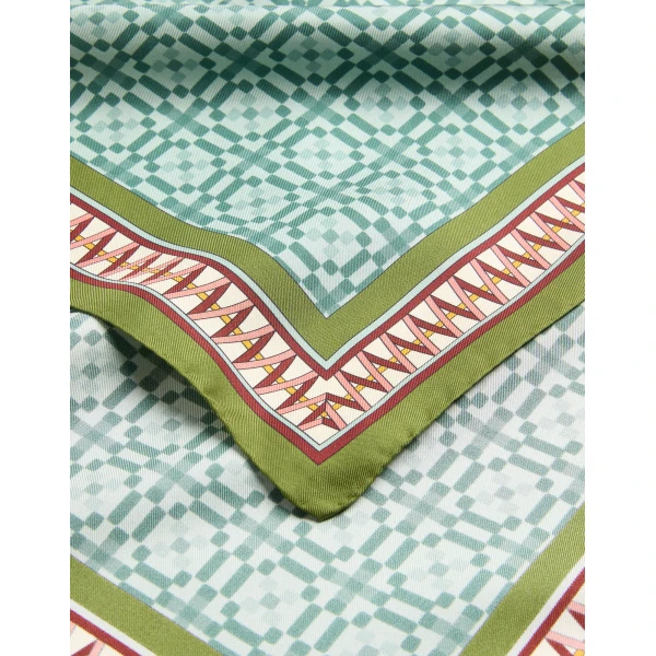 La DoubleJ Foulard 90 in Zooflora Parrotstem Light Blue, view 6