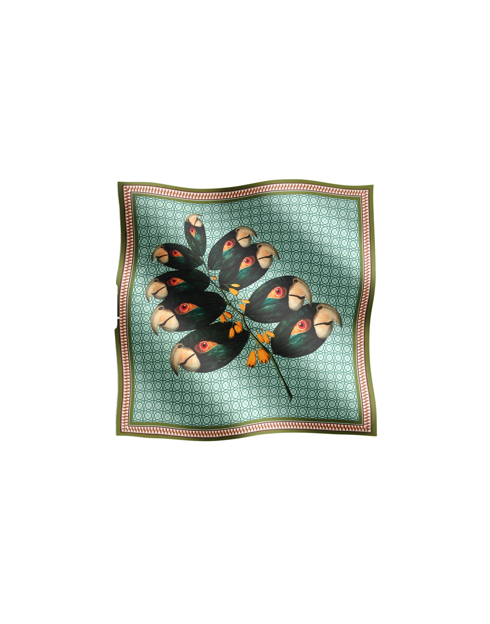 La DoubleJ Foulard 90 in Zooflora Parrotstem Light Blue La DoubleJ Foulard 90 in Zooflora Parrotstem Light Blue