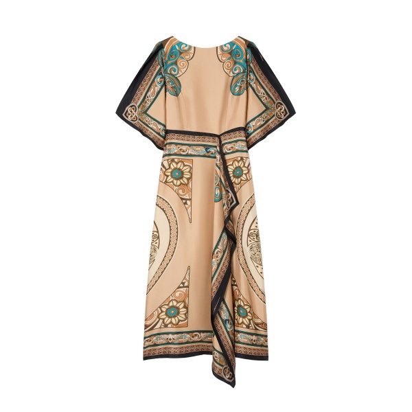 La DoubleJ Foulard Dress in Kells Camel at Luxury Shoes 