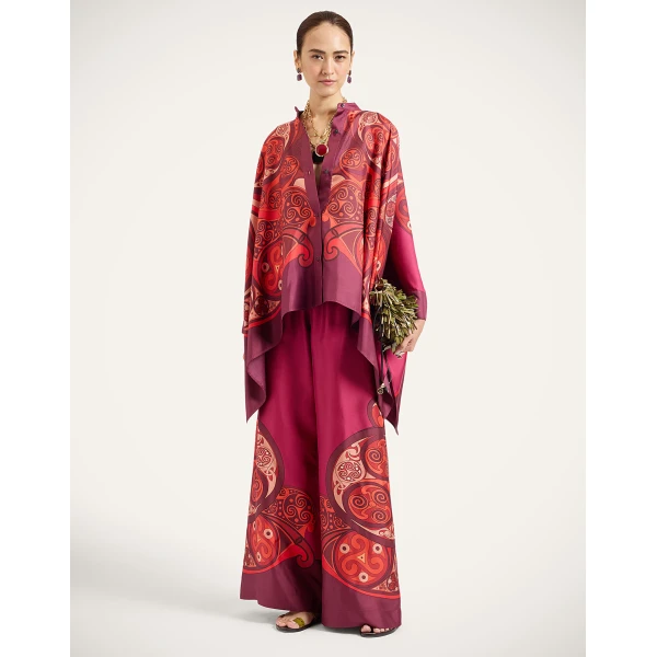 La DoubleJ Foulard Shirt in Alchemy Dark Red at Luxury Shoes 