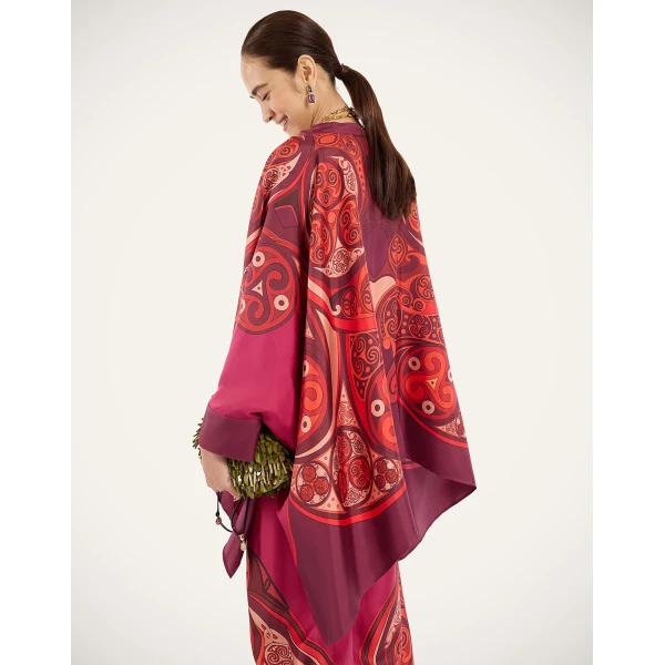 La DoubleJ Foulard Shirt in Alchemy Dark Red at Luxury Shoes 