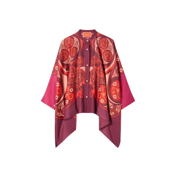 La DoubleJ Foulard Shirt in Alchemy Dark Red at Luxury Shoes 
