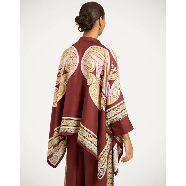 La DoubleJ Foulard Shirt in Kells Swirl Burgundy at Luxury Shoes 