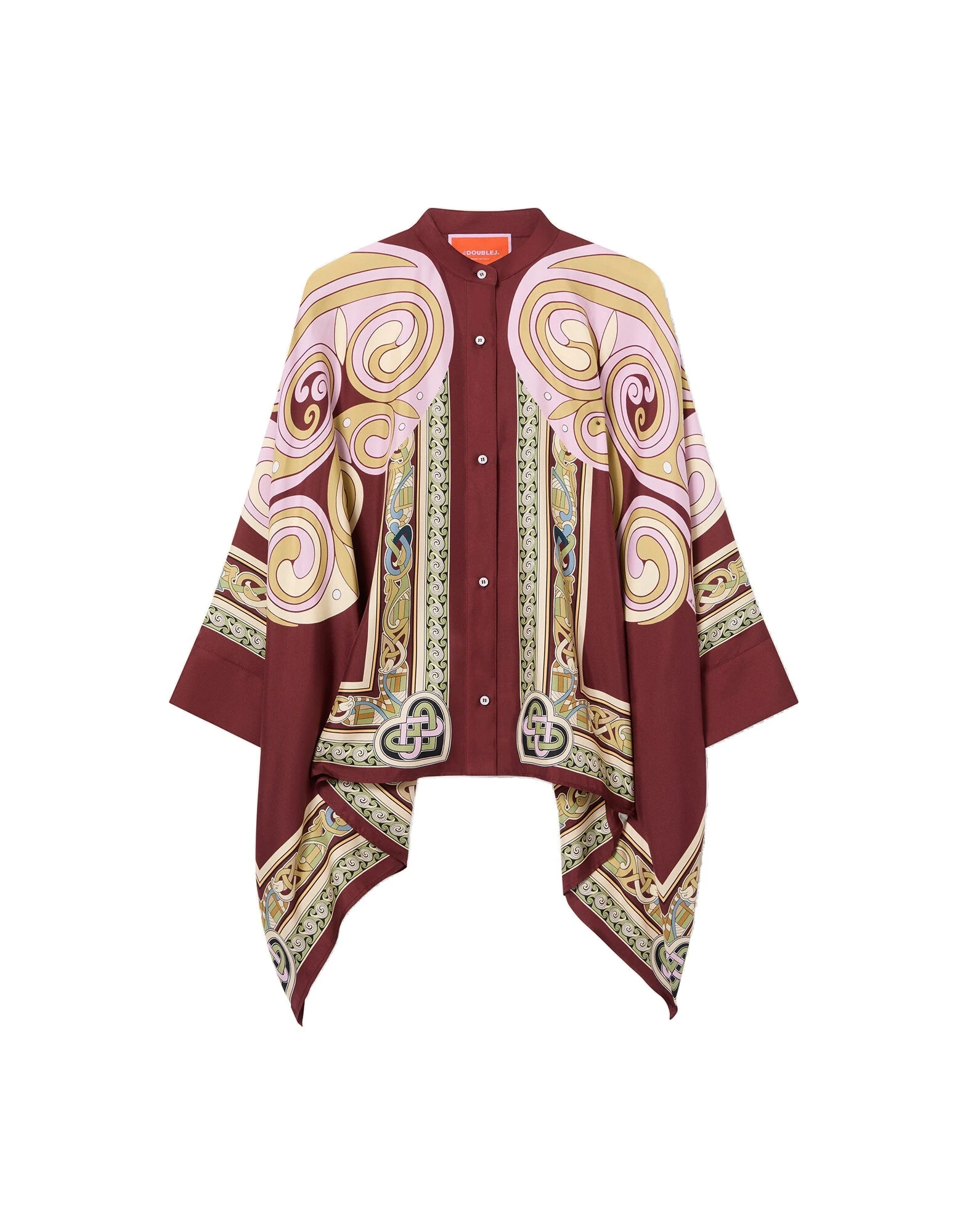 La DoubleJ Foulard Shirt in Kells Swirl Burgundy at Luxury Shoes La DoubleJ Foulard Shirt in Kells Swirl Burgundy at Luxury Shoes